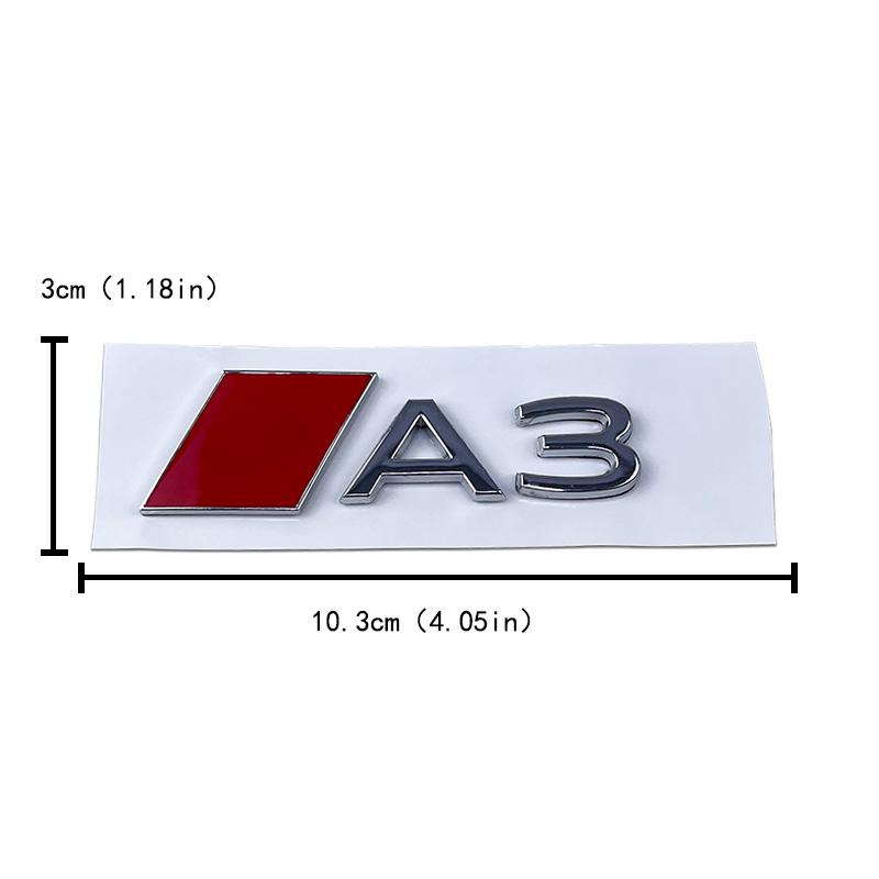 New Metal Car Trunk Emblem for S A3 A5 A6 A7 A8 Letter Stickers Rear Badge Body Side Decal Refitting Decoration Accessories