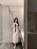 Elegant One-Shoulder Knit Dress for Women - Autumn/Winter 2026 French-Inspired Long Base Layer