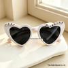 Pink Heart Pearl Sunglasses with English Letter Design for Girls' Birthday Parties