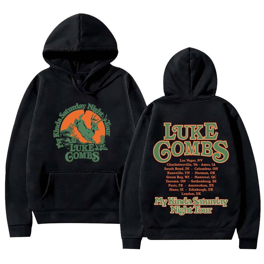 Deer Tour Hoodie Luke Combs Tour 2026 Streetwear Two Side Retro Graphic Print Sweatshirt Unisex Music Fan Gift High Street Hoody