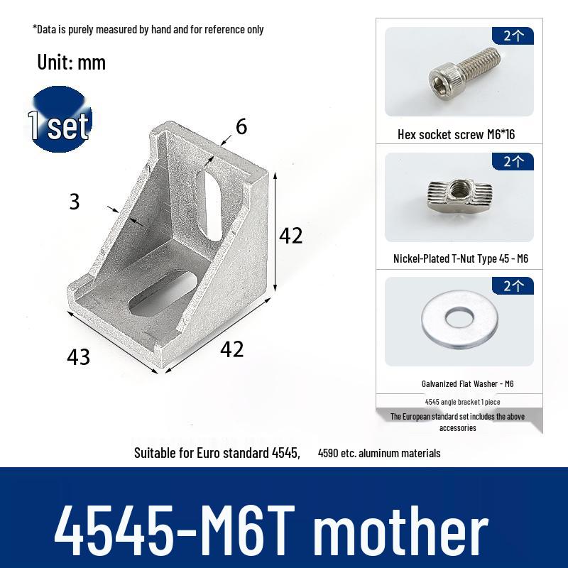 Aluminum 90° Corner Bracket Connector for 4040/2020/3030 Profiles