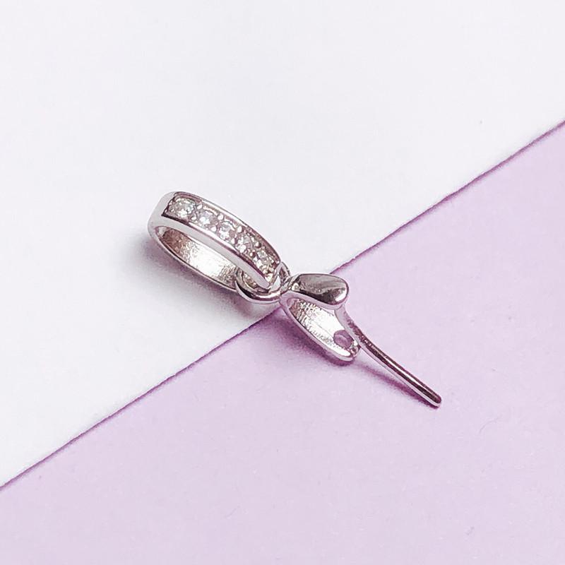 S925 Sterling Silver Jade Guanyin Pendant with Oblique Hole Necklace Buckle