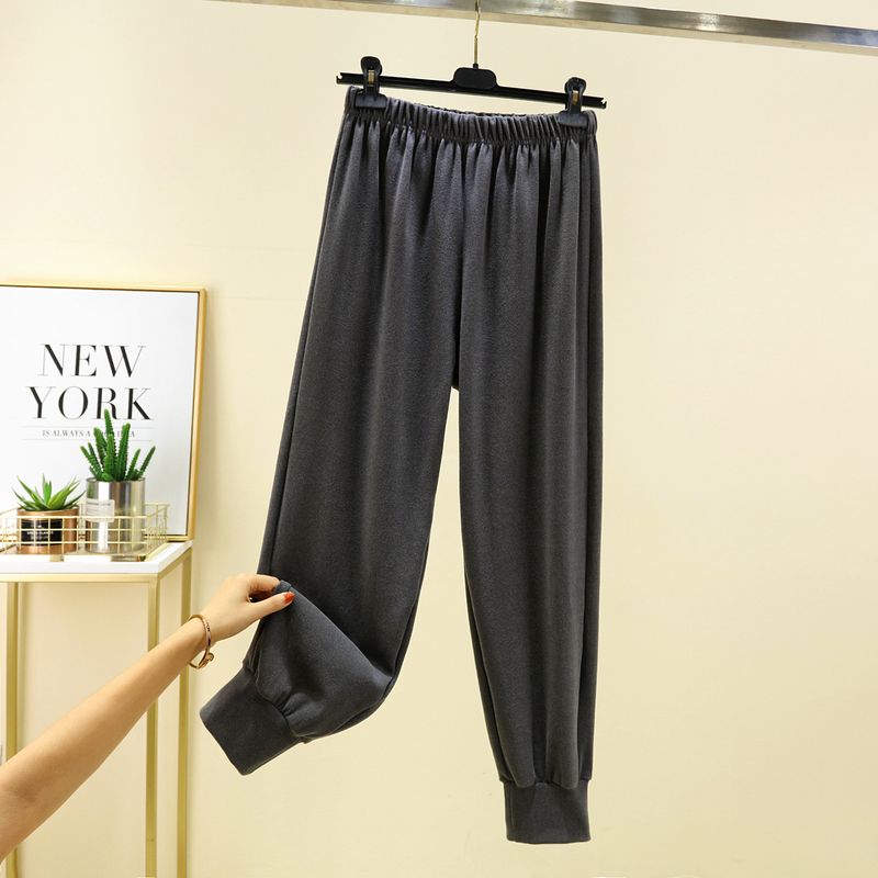 

Dralon Утепленные повседневные брюки Женские зимние термобрюки для пижамы Домашние брюки на флисовой подкладке Универсальные брюки Однотонные Минималистичные спортивные брюки Iron Gray L (Recommendation 40.00 kg-55.00 kg