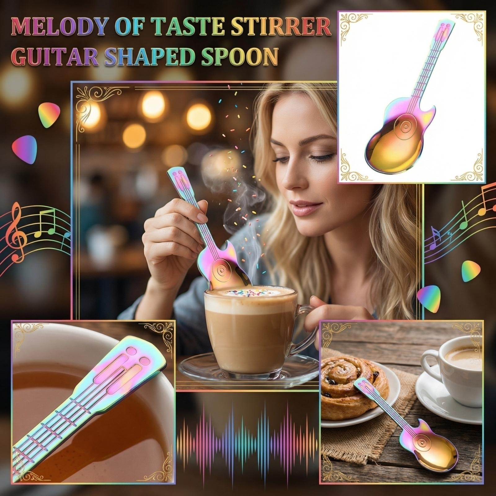 Stainless Steel Creative Guitar Mixing Spoon One Size