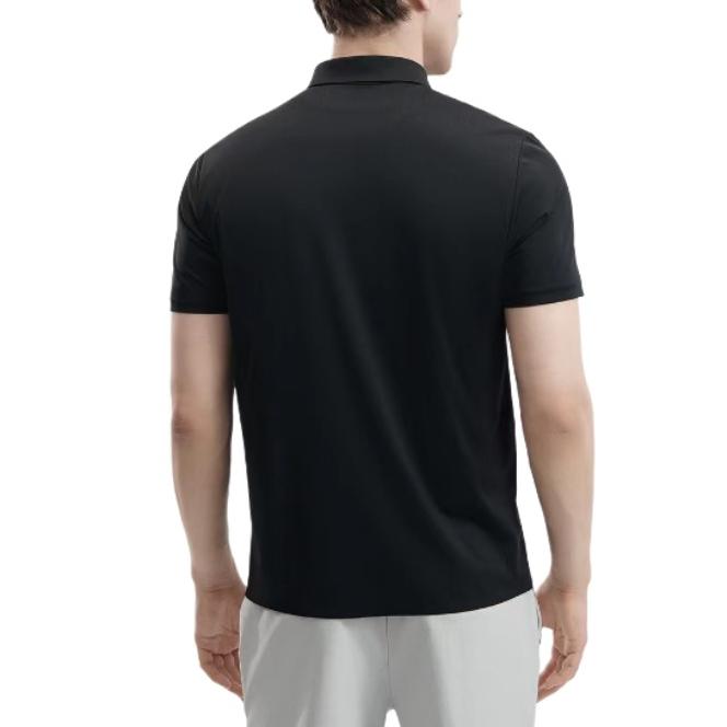 FILA Solid Color Fitted Short Sleeve Polo Shirt Men tops Black F11M422114F-BK