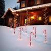 8PCS/Set Solar Operated Christmas Candy Cane Pathway Markers Lights With Stakes For Xmas Outdoor Patio Garden Walkway Decoration