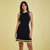 2026 Spring and Summer New European and American Skirts, Short Women's Clothing Temperament Casual Versatile Contrasting Color Knitted Dress Women