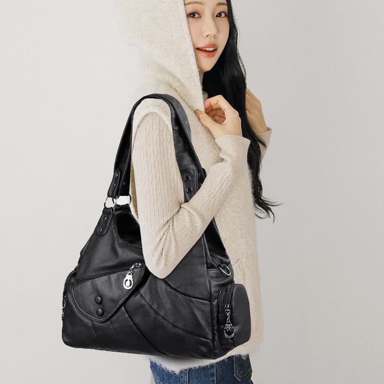 Folded tote bag women's large capacity shoulder messenger bag