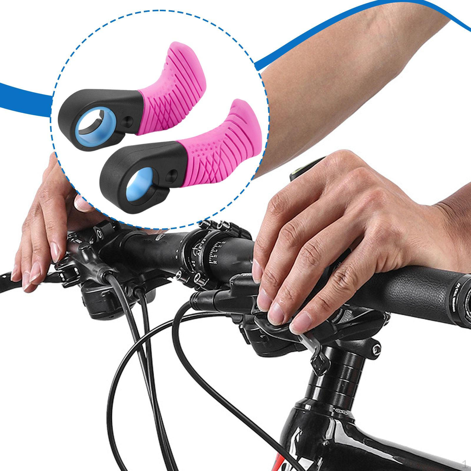 

2 Концевика руля горного велосипеда, Эргономичные, Совместимые с рулями 22,2 мм, Легкие, розовый