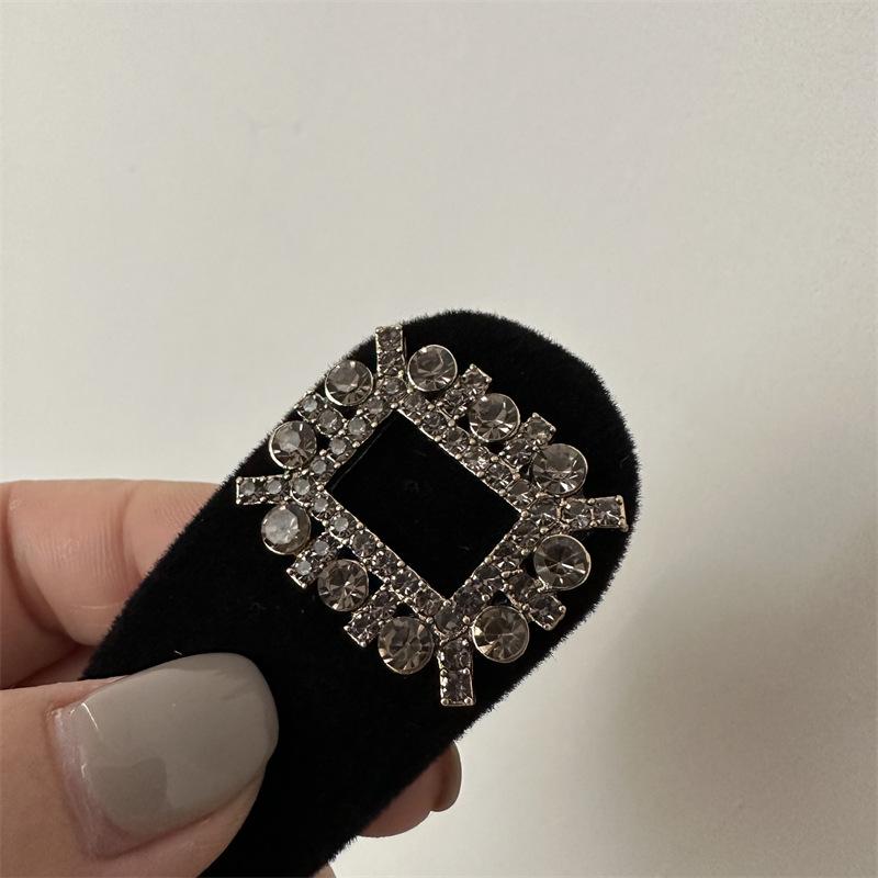 Retro Style Rhinestone Side Hairpin Women's High Level Hairpin Forehead Headwear Autumn and Winter Side Duck Mouth Clip Bb Clip