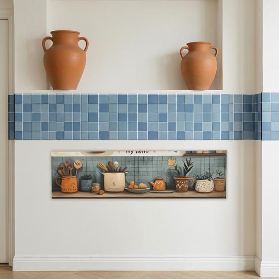 Oil Proof Wall Stickers Wallpaper, Kitchen Backsplash Wall Protector, Cookware Pattern Waterproof Heat Resistant Wall Sticker, Self-Adhesive Sticker