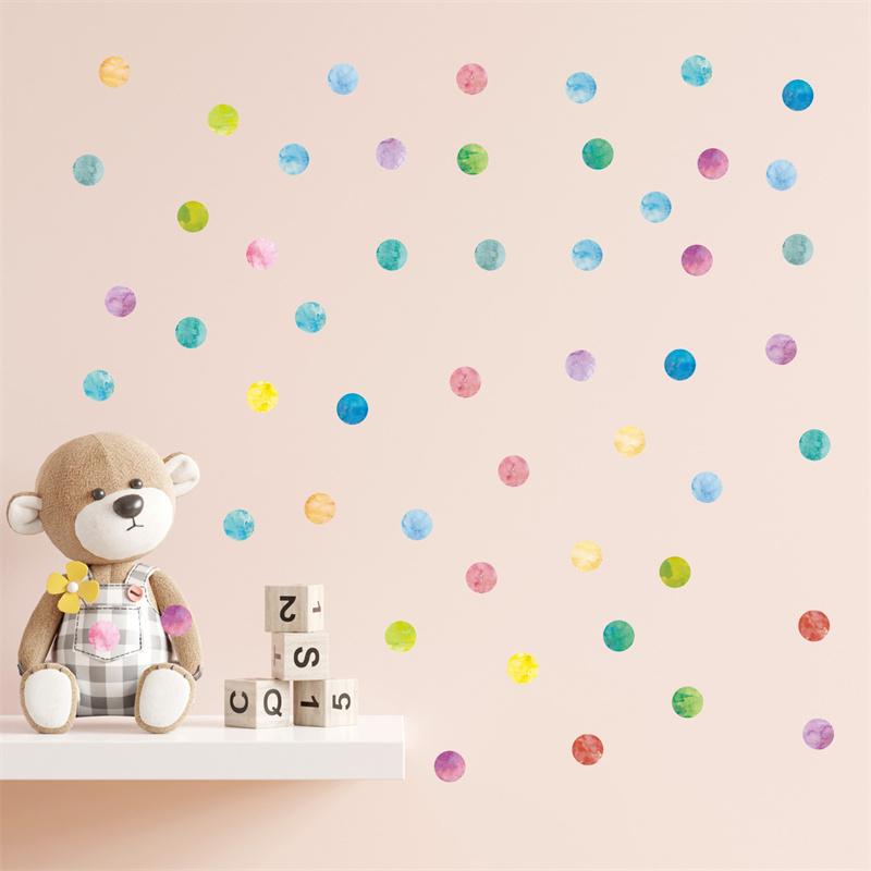 Ink Color Polka Dot Cartoon Home Wall Sticker Can Remove The Bedroom Living Room Background Decoration Sticker