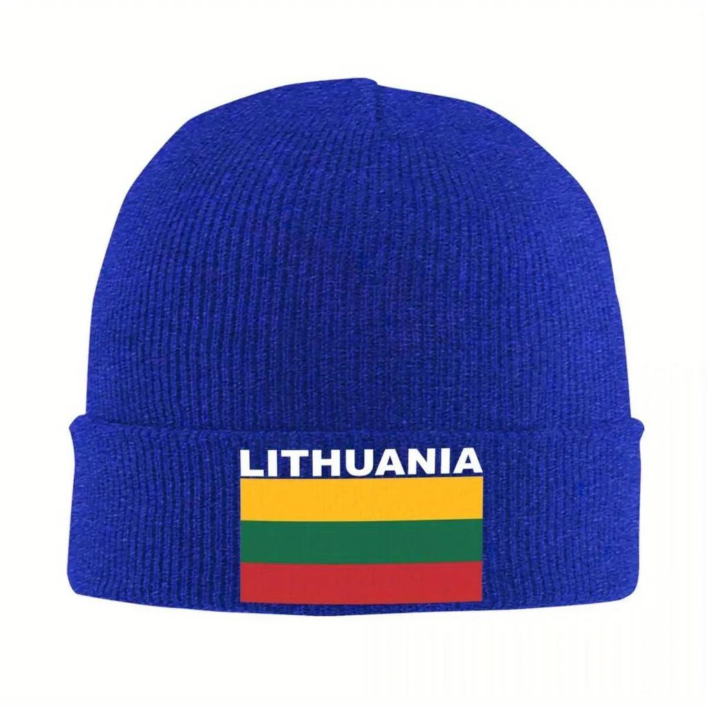 New Flag Of Lithuania Bonnet Hats Lithuanian Knit Hat Adult Unisex Retro Warm Beanie Hats Winter Kpop Design Cap