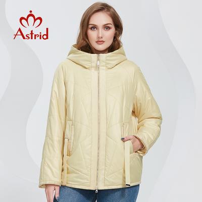Astrid 2022 Spring Women Parkas Oversize Yellow Short Padded Down Coats Hooded Ribbon Women's Jacket Outerwear Quilted AM-10129
