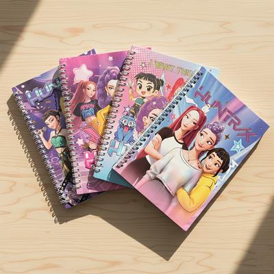 Set de Cuadernos de Anime Demon Hunter - Lindo Diario con Espiral para Estudiantes Suministros de Oficina Aleatorio 1/2/4 uds Regalo
