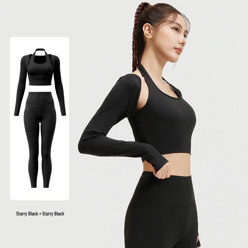 Juyitang Sport Haltertop mit Brustpolster - Atmungsaktive zweiteilige Yoga- & Pilates-Fitnessbekleidung