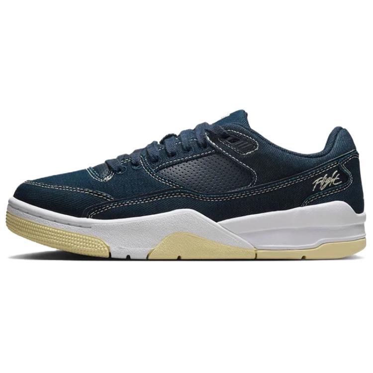 New Jordan FLIGHT COURT Abrasion Resistant Low Top Vintage Basketball Shoes Women's Blue White IH4489-451
