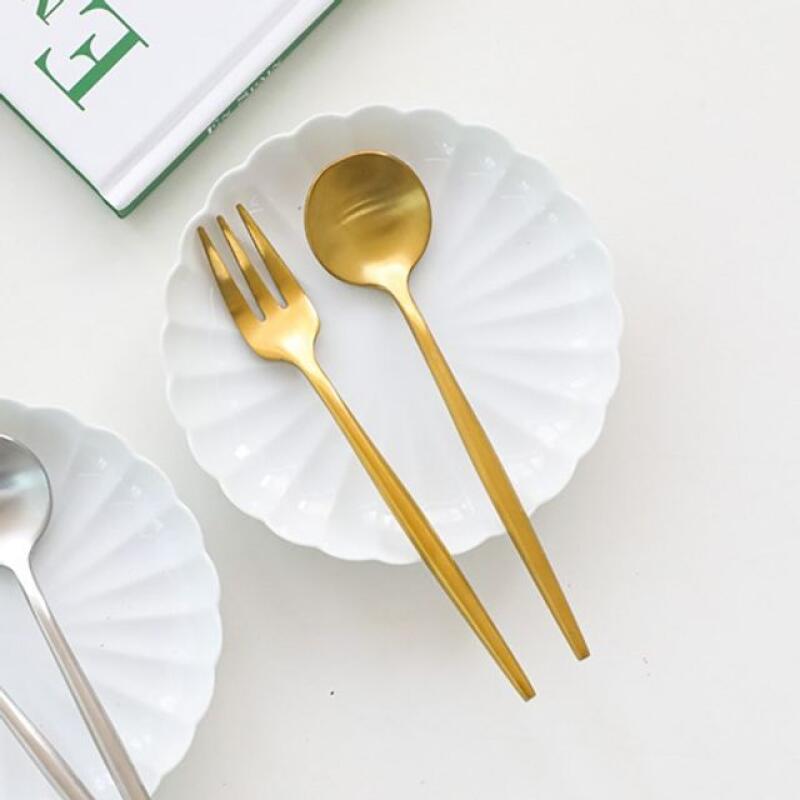 1 piece of gold matte cutlery (choose one product) teaspoon-gold
