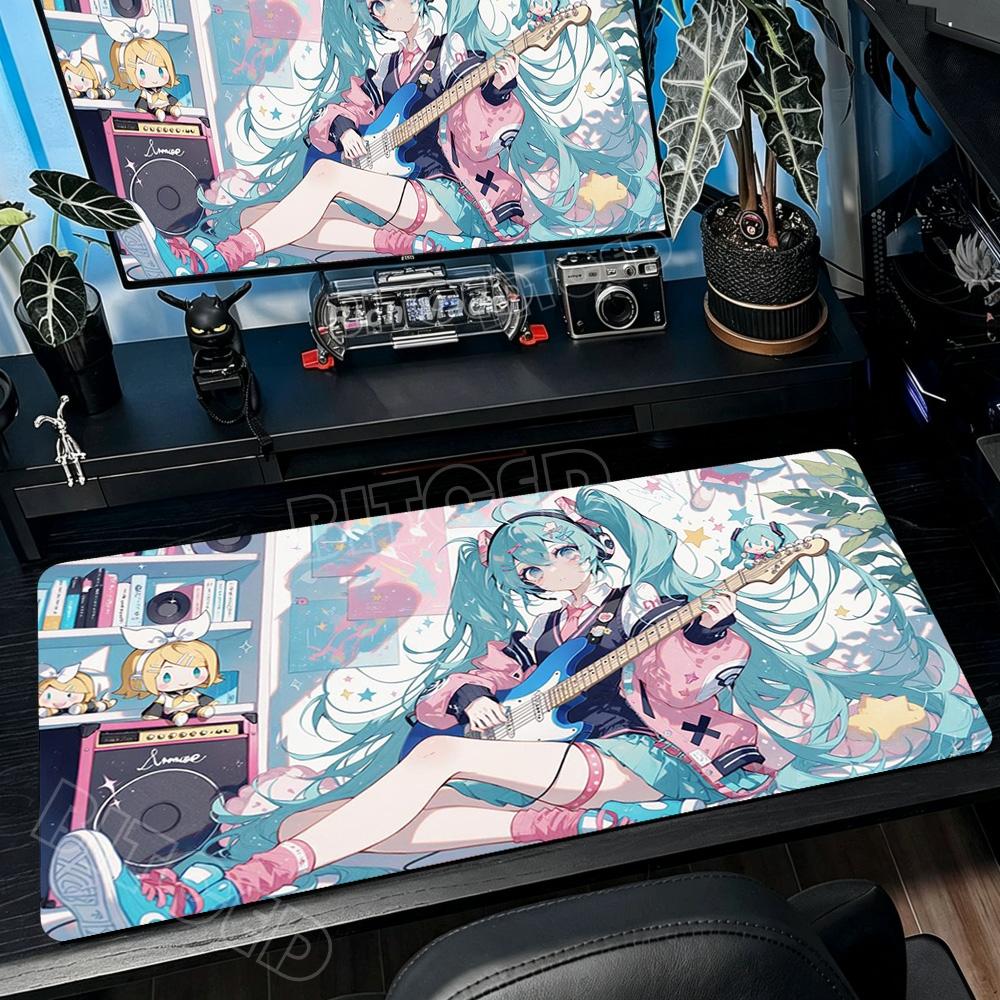 Cute Hatsune Miku Anime Mouse Pad Gaming Big Desk Mat Office Computer Keyboard Mousepad Non-slip Rubber for Laptop & Gaming Use