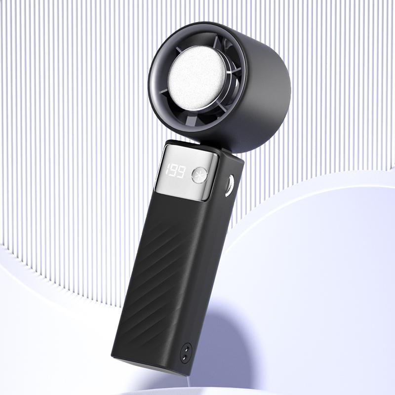 

USB Rechargeable Handheld Ice Compress Fan Portable Folding with Digital Display Desktop Mini Silent Cooling Fan чёрный