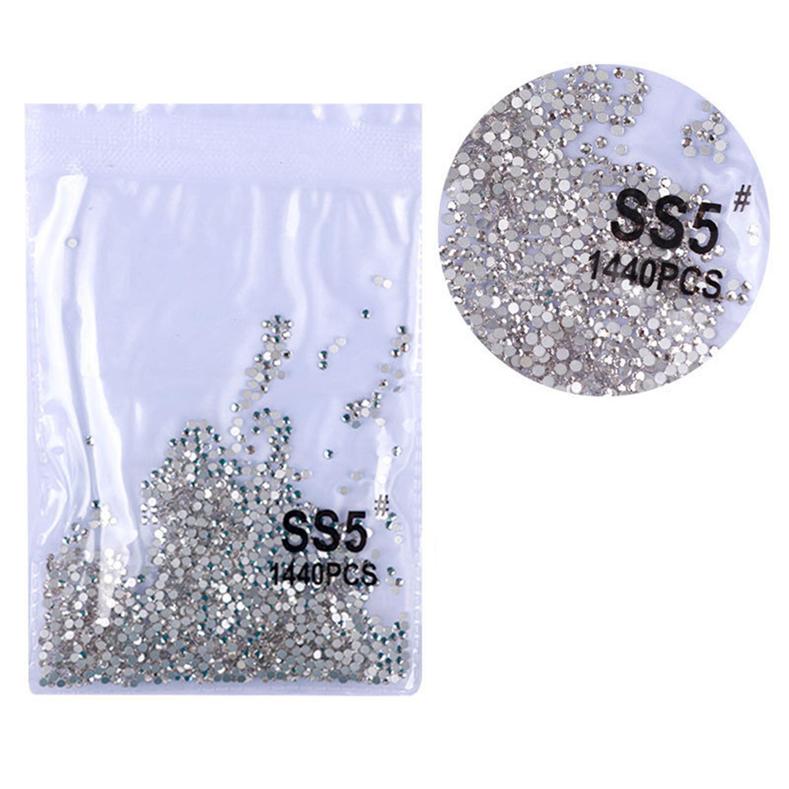 

1440 шт. хрустальные стразы круглой формы с плоской задней частью, смешанные драгоценные камни для ногтей, блестящие стеклянные камни с плоской задней частью, стразы C-WD