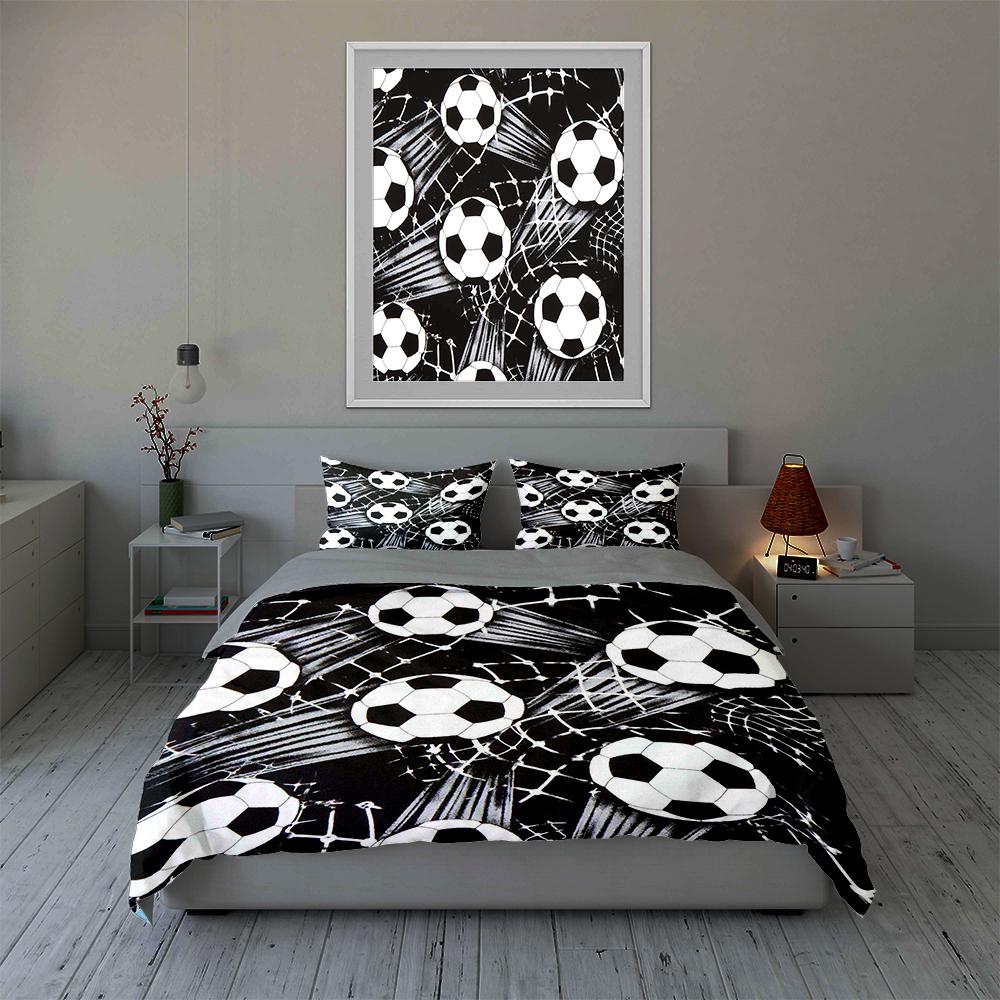 Soccer-themed design. Bedding Duvet cover sets Duvet covers Pillowcases gifts (1 * Duvet Cover 2 * Pillowcases, without duvet insert)