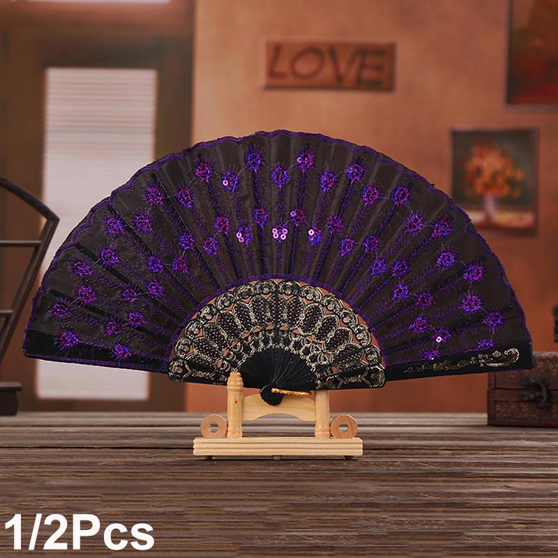 1PC Vibrant Colors Dance Performances Peacock Elegant Temperament Folding Durable Exquisite Gifts Decorated Dance Prop