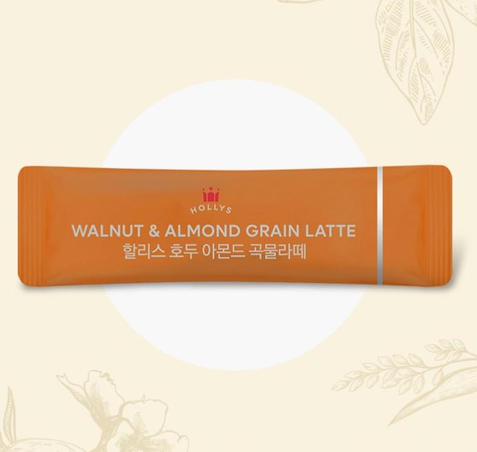 Hollys Walnut Almond Grain Latte Instant Mix 20 Sticks