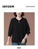 Plus Size Women's Autumn Long Sleeve Versatile Loose Turn-Down Collar T-shirt for Middle-Aged Moms