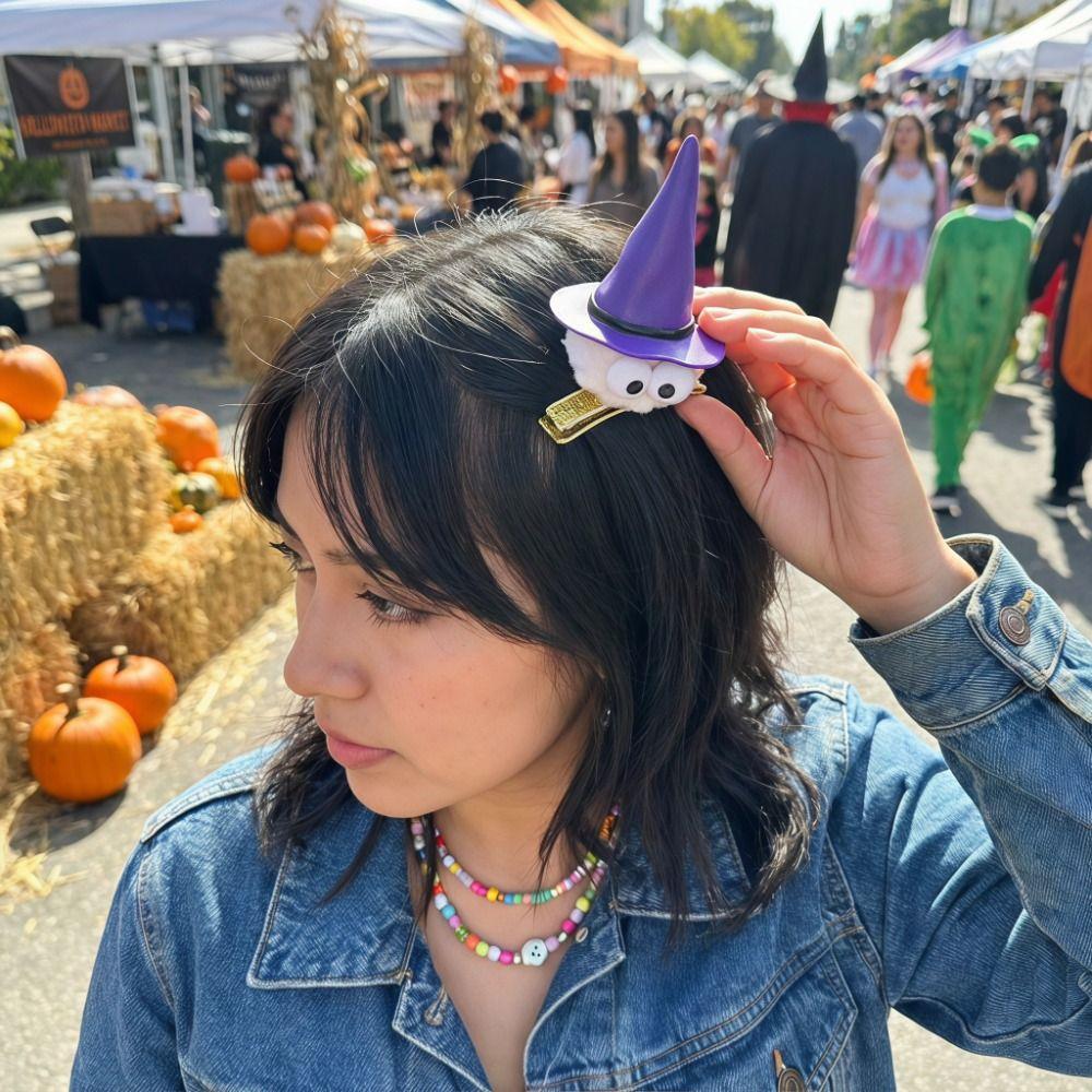 Ghost Halloween Witch Hat Headband Bow Halloween Hair Clip Interesting Cone Hat Hair Hoop Men