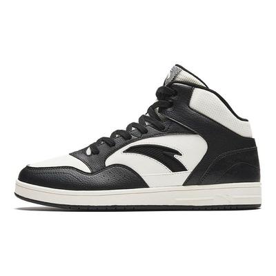 Bequeme Rutschfeste Stoßdämpfende Verschleißfeste High-Top-Sneaker Herren-Sneaker Elfenbeinweiß Schwarz 912348087-4