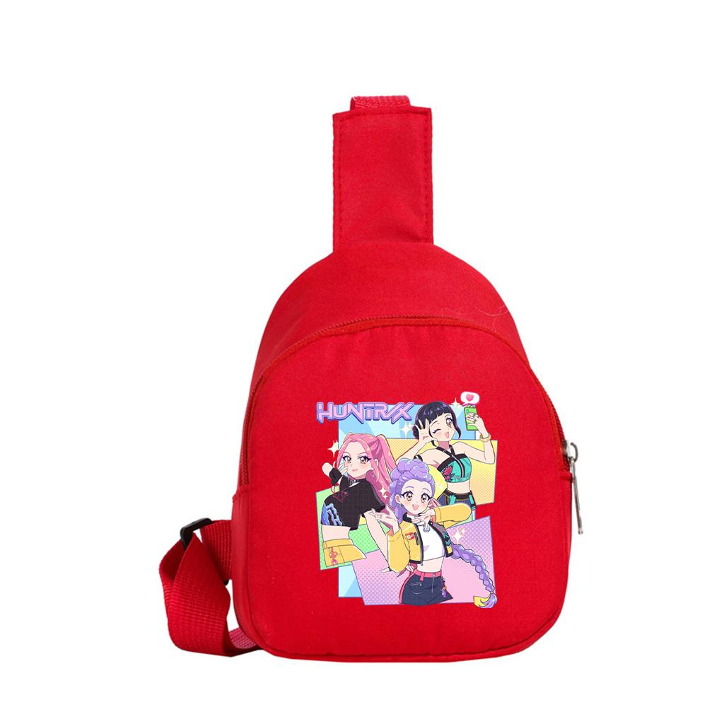 Cartoon Anime K-Pop Demon Hunters Printed Kawaii Chest Pack for Boy Girl Shoulder Bag Student Portable Crossbody Pouch Christmas Gift
