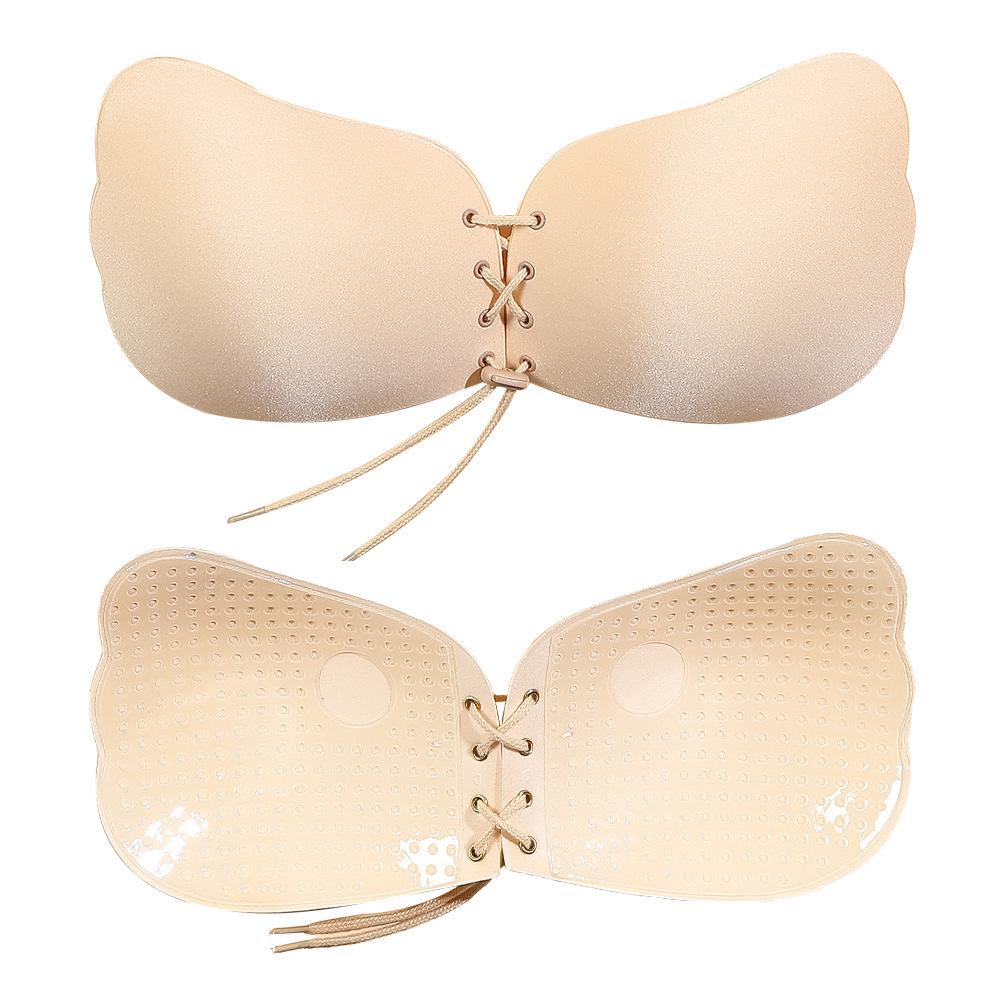 Angel's Wings Breathable Invisible Nipple Covers & Strapless Push-Up Bra for Travel or Wedding Dress