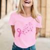 Women's Casual Pullover Short Sleeve Neck T-Shirt with Breast Print