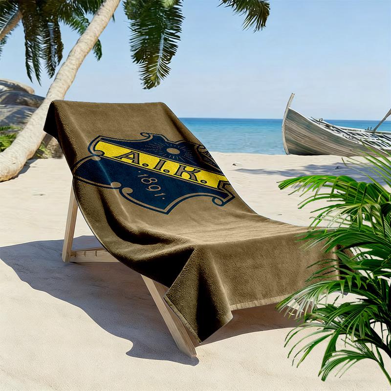 AIK Fotboll Print Beach Towel, Large Soft Quick Dry Towel for Beach Camping Swimming