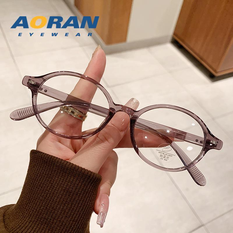 Zhang Jingyi Women's Round Nerd Glasses: Super Light, Anti-Blue Light, Prescription-Ready.