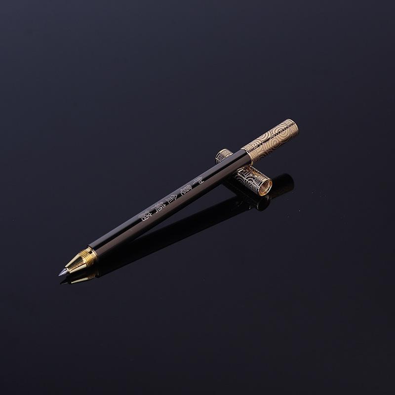 Golden Cudgel Brass Signature Pen - Magnetic, Baked Paint Finish, Ideal for Gifting, Business Promotions, or Student Use
