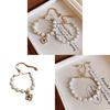 French Vintage Geometric Pearl Bracelet With Gold Plating For Womens Gift