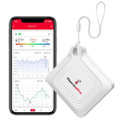 ThermoPro Bluetooth Temperatur- und Feuchtigkeitsalarm-Armband Perfekt zur Vorbeugung von Hitzschlag und Trockenheit während der Regenzeit und in Innenräumen Mini-Größe