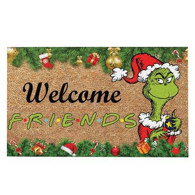 New Grinch Christmas Festival Decoration Front Door Carpet Indoor Outdoor Mat Xmas