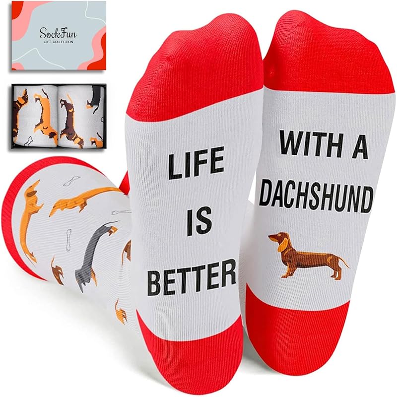 Funny Dog Gifts for Women Men - Beagle Corgi Golden Gifts, Shepherd Boston Chihuahua Socks Life is Better With a Dac