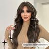 Caramel Warm Brown Extra Long Curly Wig for Women - Big Waves Curtain Bangs Full Cap, Quick Beauty Voluminous Hair, High Quality Daily Styling