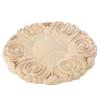 4 Pièces Applique Sculpture sur Bois, Motif Sculpté Exquis Européen Décoration de Maison, avec Matériau Bois de Caoutchouc Naturel, pour Armoire Fenêtre Miroir Porte