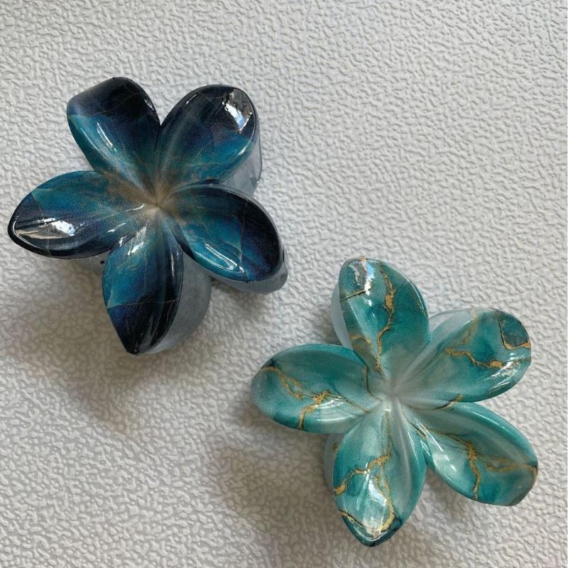 Smudge Frangipani Haarspange Damen Bunt Vielseitig Haifisch-Klammern Einfache Haaraccessoires