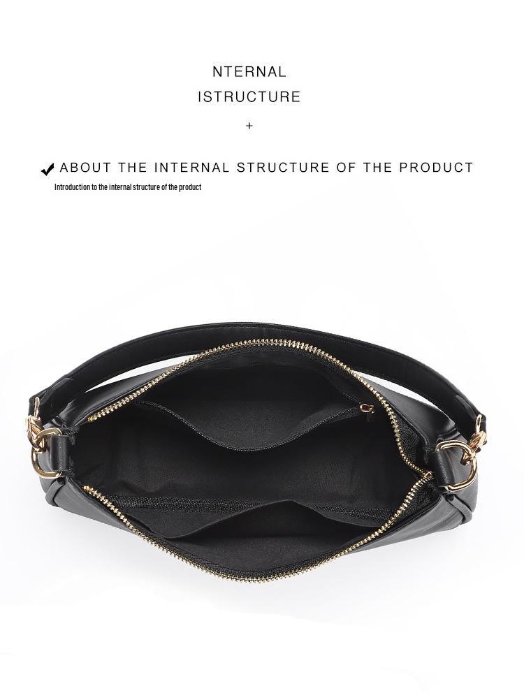 Trendy Versatile Retro Chain Baguette Underarm Crossbody Shoulder Bag for Women