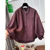 2026 Spring/Autumn Plus Size Elegant Solid Color Casual Long Sleeve Women's Shirt