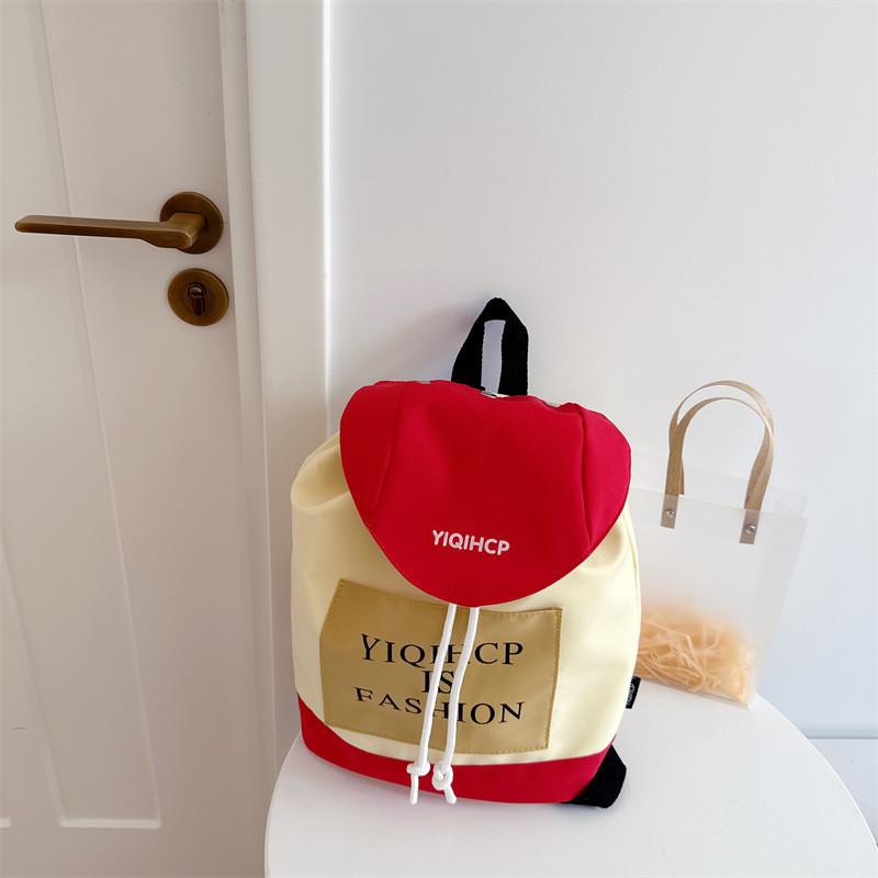 

Trendy Kindergarten Backpack With Stylish Lettering For Boys And Girls In Pink And Gray Colors бежевий