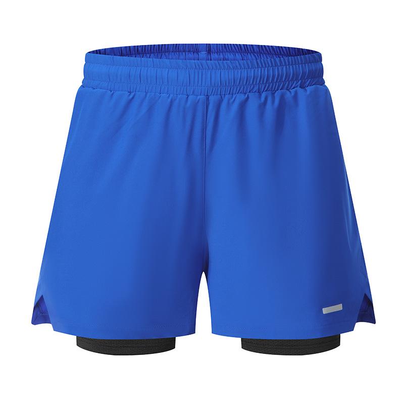 2024 Men's Quick-Dry Running Shorts: European American Two-in-One with Pocket & Sweat Towel