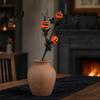 Halloween Festive Floral Arrangement Artificial Pumpkin Stems, Black Branch with Maple Leaves, Fake Leaf And Decor Gothic for Vase, Indoor