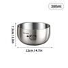 WORTHBUY 380/500ML 316 Stainless Steel Bowl Double-layer Children Rice Bowl Cute Tableware Kindergarten Anti Scalding Soup Bowl
